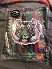 Smiggle Tiger A5 Notebook ,pencil case & 6 Coloured Markers Freepost Acc335