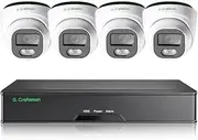 5 Megapixel (5MP) All-Aluminum Waterproof IP66 Security Camera System, 4-Channel NVR with 4 POE Cameras & 2TB HDD, IMX335 Full-Color Night Vision
