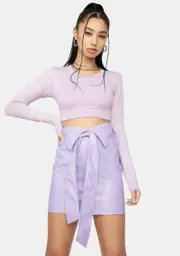Lilac With Or Without You Cutout Crop Top