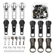 Zipper Repair Kit, 5 Zipper Replacement Slider Kit, Zippers Pull Zip Bottom Stop and Top Stop Fix Zipper on As Shown