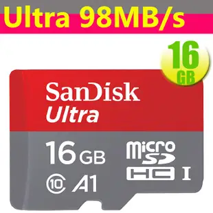 SanDisk 16GB 16G microSDHC【98MB/s Ultra】microSD A1 U1 手機記憶卡