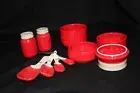 NIB Red Mason Jar Measuring Cups , Salt and Pepper Shakers & measuring spoons