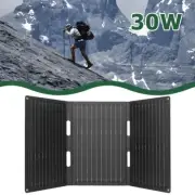 30W ETFE Solar Panel 3 Foldable Mono Solar Mat 12V Type-C/USB/DC Ports Charger