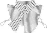 [LIFKOME] Striped Fake Collar Shirt for Women White Detachable Dickey Collar for Versatile Styling for Professional and Casual Occasions