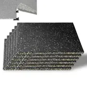 CyclingDeal Pro Quality Workout Tiles Mat - 6pk 50x50cm Interlocking Rubber 16mm Thick High-Density Dual Layer Non-Slip Floor Protection for Home Gym
