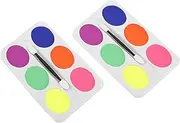 Clown Face Paint Palette 2pcs Oil-based Body Paint Cream for Boys and Girls Stage Shows Holiday Events Quick Wash-off
