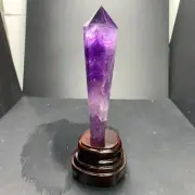 Top Natural amethyst Quartz obelisk Crystals Tower Point Wand Reiki Gmes 80g
