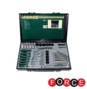 Force 4651 65pc 1/4" & 1/2" dr E-Star Female Torx Socket & Torx Bit L-Key Wrench