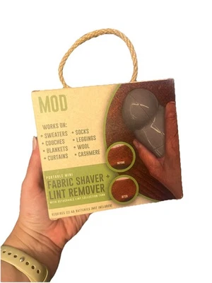 Mod Fabric Shaver & Lint Remover, Rechargeable Portable Fabric Shaver, White