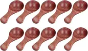 12 Pack Mini Wood Spoon with Short Handle for Small Jars of Jam, Spices, Condiments, Seasoning, Sugar, Honey, Coffee, Tea, Mustard, Ice Cream, Milk Powder