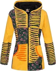 [Ankerglut] Women's Nepalliebe Patchwork Fleece Hood Transition Jacket Windbreaker, Slate Gray, 54 Große Größen, Slate Gray, 54 Große Größen
