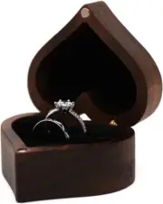 AWOCAN Ring Box Handmade Wood Ring Box for Proposal,Engagement,Wedding, Ceremony