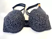 VS PINK Victoria Secret Wear Everywhere Push-Up Bra Size 38DD Black+White NWT