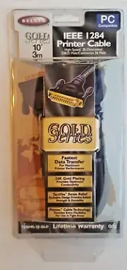 Belkin Gold Series IEEE1284 Printer Cable HiSpeed BiDirectional DB25 36 Male 10'