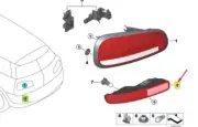 MINI CLUBMAN F54 Rear Bumper Right Tail Light 63217484102 NEW GENUINE