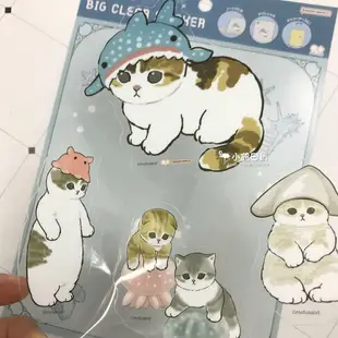 日本 mofusand 日本人氣插畫家 貓咪造型 半透明 貼紙｜小鶴日貨