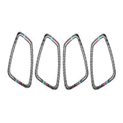 4 Pcs Car Door Inner Handle Threes Carbon Fiber Decorative Sticker For Bmw E90 / E92 / E93