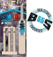 Gunn & Moore GM Mini Wooden Cricket Bat & Stumps Set, BS55 Ben Stokes Range - Please Note Very Small Size