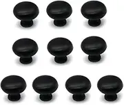 Set of 10 NUZAMAS Matt Black Knobs and Pulls for Cabinets, Dressers, Wardrobe and Drawers, Kitchen, Bedroom, Bathroom Vanity Handles 28mm