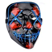 Led Mask for Halloween EL Light KTV Dance Party Scary Mask Clear Blue