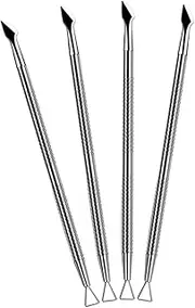 BELLIFFY Nail Cuticle Pusher Tool Set 4pcs Manicure Tools Double-sided Cuticle Pusher Nail Polish Scraper