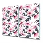 Glass Induction Ceramic Hob Cover Pink hibiscus floral Tropical flowers 2x30x52