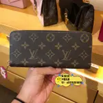 免運 LV 路易威登CLEMENCE MONOGRAM 粉桃 雙色 幸運草 拉鍊長夾M68314二手