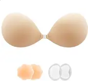 [lalaWing] Sticky Bra Strapless Adhesive Fabric Bra Invisible Push-up Bra for Women with Pull-up Nipple Covers