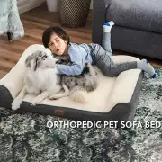 Dog Bed(XL), Orthopedic Dog Sofa Bed with Premium Memory Foam, Waterproof Liner