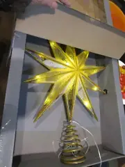 Pottery Barn Christmas Lit Mirrored Star Tree Topper New w Box