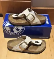 Birkenstock Gizeh Big Buckle Sz 36 Women Sz 5 Off White Cream Ecru Thong Sandals