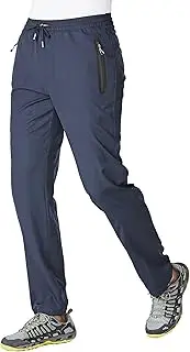 [BASUDAM] Men's Athletic Pants Thin Lightweight Quick Dry Zipper Pockets Outdoor Sports Pants for Running Jogging Hiking