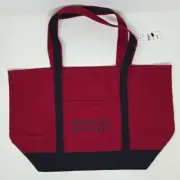 Brooks Brothers Blue and Red Color Canvas Tote Bag Book Packable New NWT