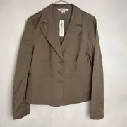 Pendleton Blazer Womens Size 14 Button Front Long Sleeve Casual Beige Jacket