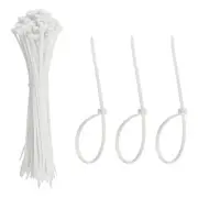 Zip Ties Plastic Cable Ties, Wire Tie 6 Inch - (100 Pack, White)