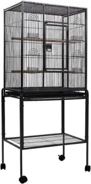 Bird Cage Parrot Aviary Pet Stand-Alone Budgie Perch Wheels Castor Large 160Cm