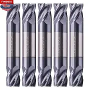5Pcs 4 Flute Solid Carbide 1/2"x5/8"x3" End Mills - Double End - AlTiN Coated