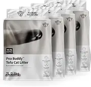 Tofu Cat Litter - Flushable Cat Litter Pellets - 1 or 4 Pack for Dust Free Cat Litter, Low Tracking, and Natural Odor Control, Scented and Unscented Cat Litter Options (4 Pack, Charcoal (Unscented))