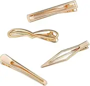 4 pcs Hair Clips Set Minimalist Geometry Hair Barrettes for Women and Girls Elegant Hair Pins Hair Accessories for Thick Thin Fine Hair(3.15inch,gold)