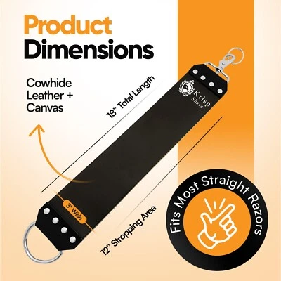 Raw Cowhide Leather Sharpening Strop Strap Belt For Straight Razor Knife 3" Wide
