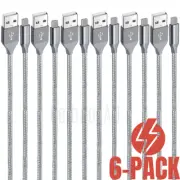 6Pack Bulk Lot 2M USB Charger Cable For iPad iPhone 12 11 8 7 6 XR Charging Cord