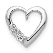 14k White Gold 1/10ct Diamond Heart Chain Slide Pendant