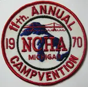 NCHA 1970 11TH ANNUAL CAMPVENTION, MICHIGAN, Natl. Campers & Hikers Assc. PATCH