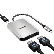 USB C to Dual Hdmi-Compatible 4K@60Hz 3-In-1 Hdmi-Adapter with 87W Power Deliver