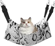 EdWal snake skin black and white print Soft Sleeping Hammock Cat Hammock for Cage Hanging,Pet Hammock Bed Adjustable for Small Animals