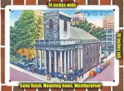METAL SIGN - Massachusetts Postcard - King's Chapel, Boston, Mass.
