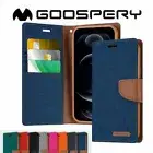 Denim Wallet Case Fit iPhone 16 Pro Max Plus 15 14 13 12 11 X XR Flip Plus Card