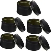 SEWOART 5pcs Tin Candle Making Jars Durable Containers with Lids for Party Favors Spices Crafts and Travel Storage