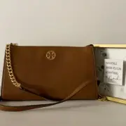 Tory Burch Everly Zip Top Leather Crossbody Shoulder Bag Purse W3