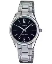 Casio LTP-V005D-1B Women's Standard Stainless Steel Black Dial Analog Watch